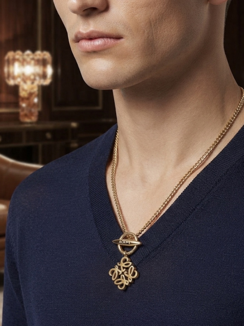 LOEWE Anagram Toggle Pendant Necklace
